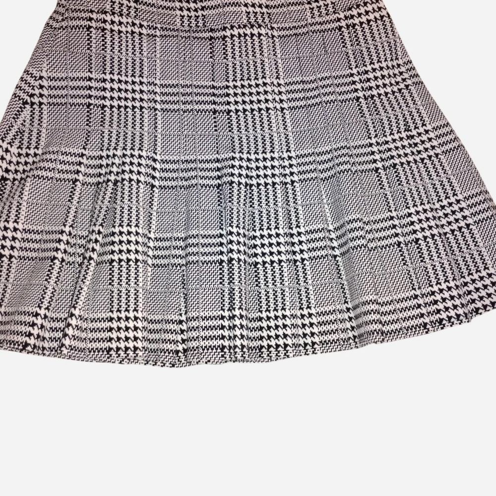 Forever 21 High-Waisted Grey Plaid Pleated Mini Skirt, Size 25 (Small)
